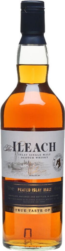 A bottle of The Ileach Islay Single Malt Scotch Whisky against a white background.