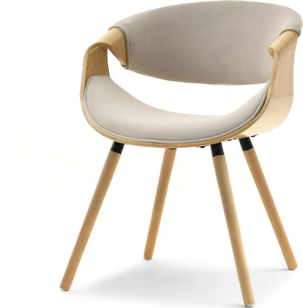 Sedia SAROLTA beige e rovere: design minimalista per interni d'élite