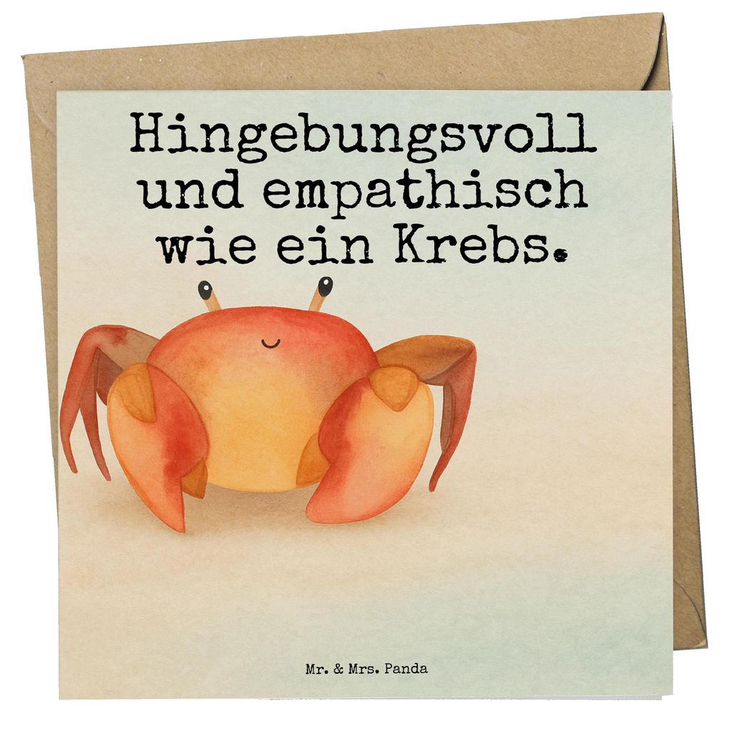 Mr. & Mrs. Panda Grußkarte Sternzeichen Krebs Design - Weiß - Geschenk, Geburtstag Juli, Klappkarte, doppelkarte, Meerestier, Krebse, Glückwunsc...