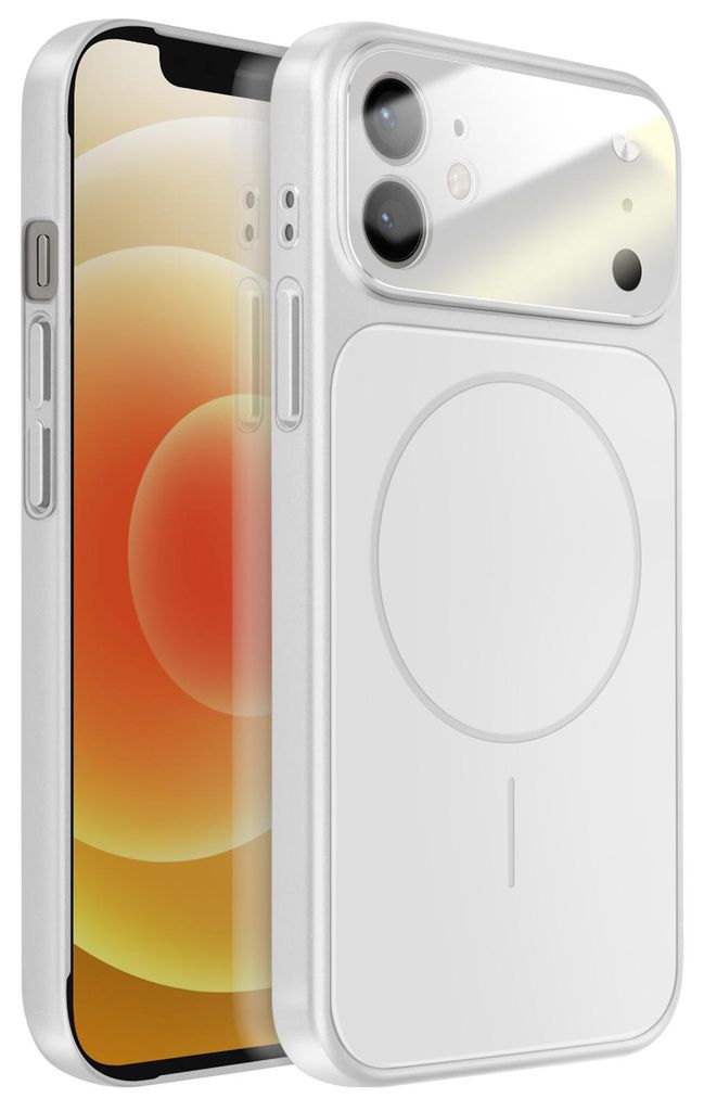 Avizar, MagSafe Hülle AG Glass Matt für iPhone 12, Silber