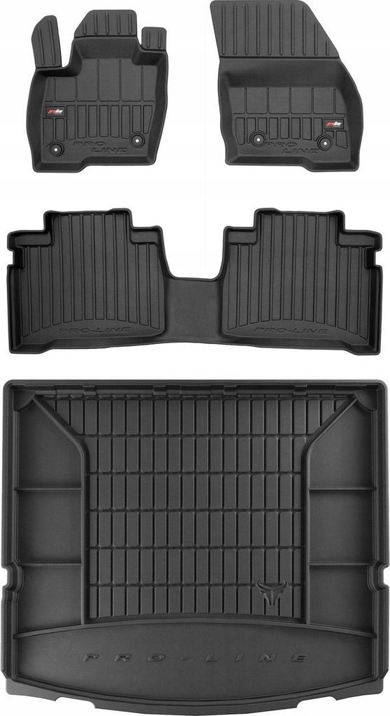 SET 3D Gummimatten Ford S-max Mk2 2015-2023 mit 7 Sitzen Produktbild 