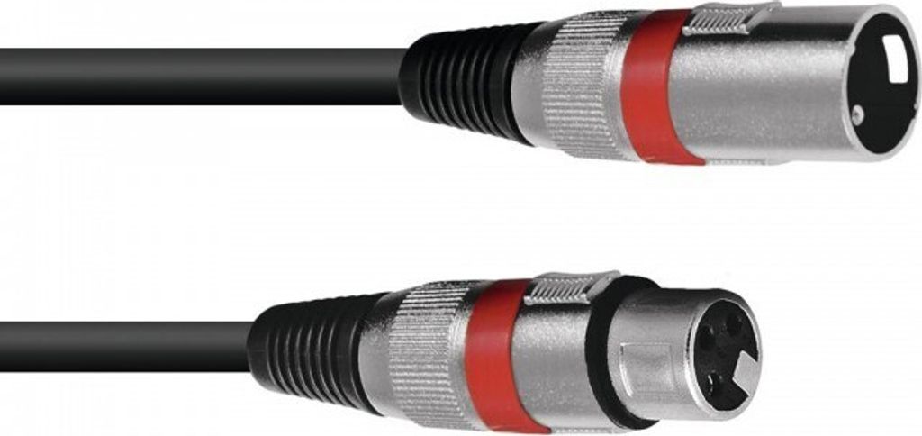 XLR Kabel 3pol 15m schwarz rot OMNITRONIC 3022057R