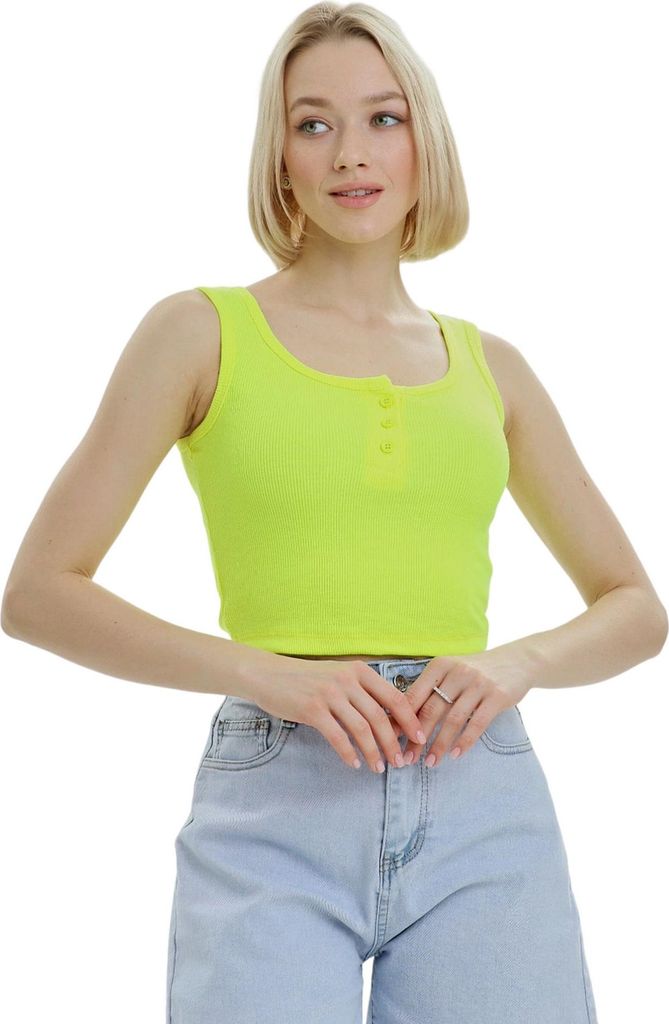 Lookus - "Mercan" Kurzes Top für Damen BG1311 (S) (Neon-Gelb)