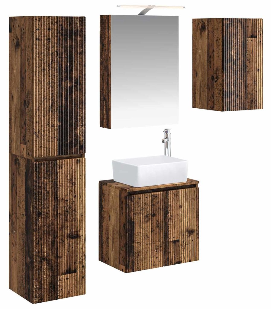 vidaXL Badezimmerschrank-Set 5 pcs Altholz 50 x 14,5 x 70 cm