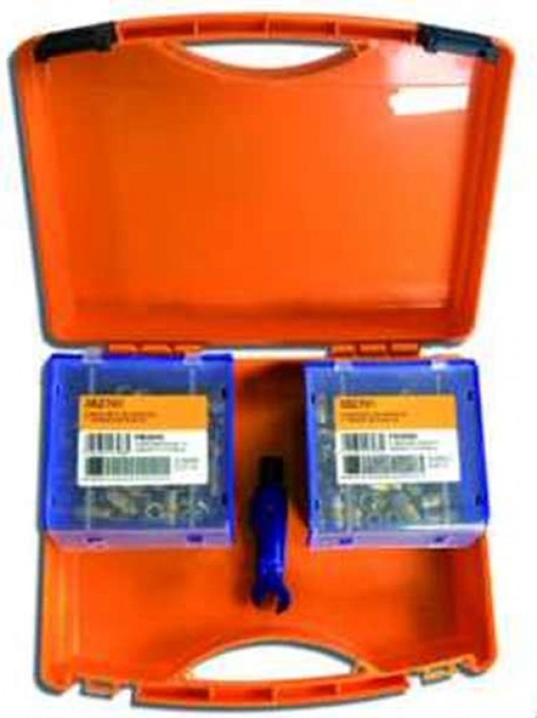 Televes Stecker-Set, Push-On, für Koax-Steckverbinder, 75Ohm, Koffer, orange, 1 Stk.