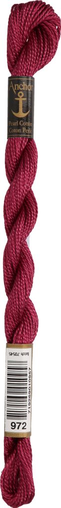 Anchor Perlgarn Stärke 5 4585000-00972 kardinalrot Stickgarn, 100 % Baumwolle, 5g Strängchen