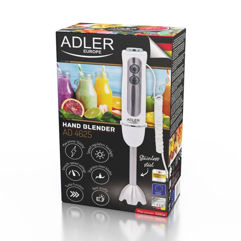 ADLER AD 4625W Stabmixer Edelstahl 1500 W Weiß Produktbild 