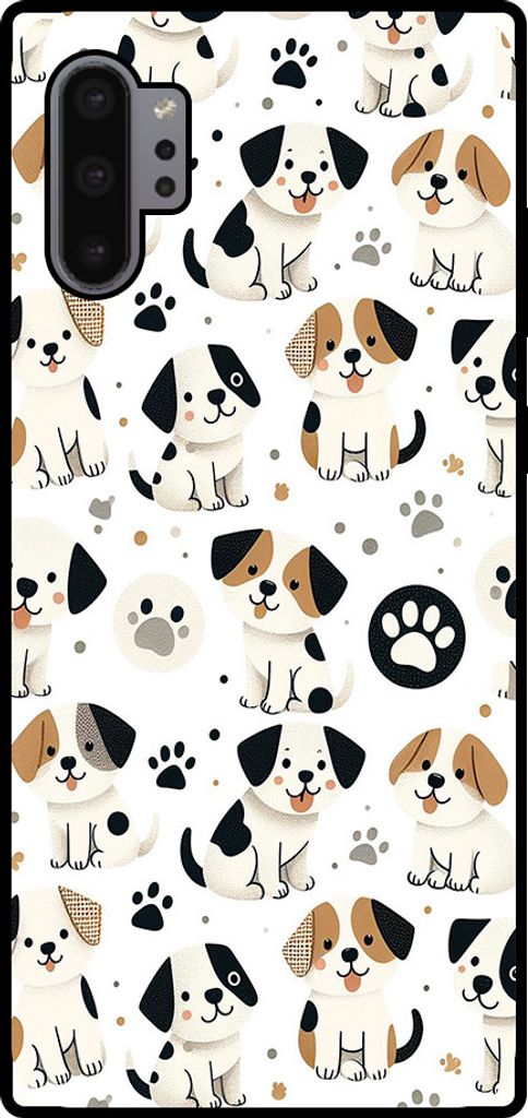 Smartphonica Handytasche Geeignet für Samsung Galaxy Note 10 Plus mit Hundedruck - TPU zurück Abdeckung Fall Hund Design