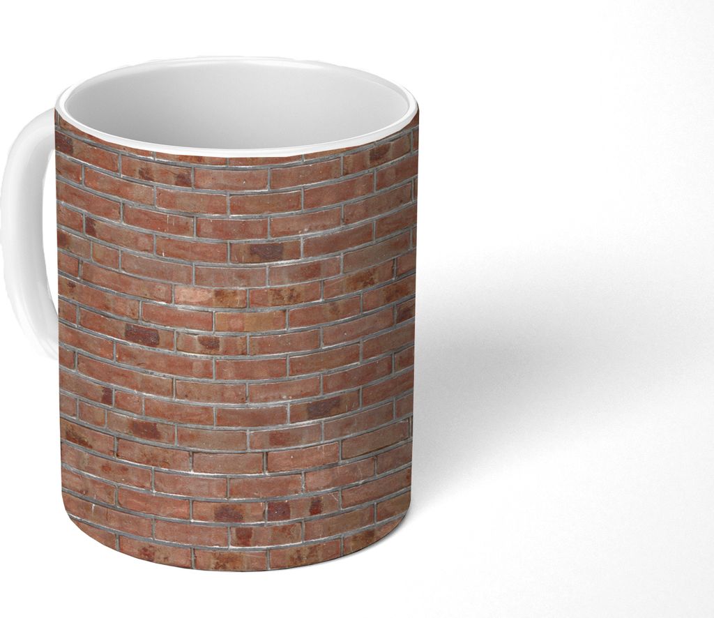 MuchoWow Tasse Kaffeetasse Kaffeebecher 350 ml Muster - Wand - Ziegel Teetasse - Fototasse - Becher - Keramikbecher - Teebecher - Kaffeetasse - B...