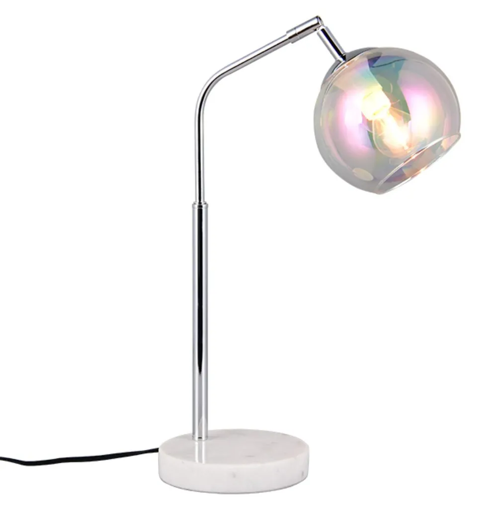 Lampe de table chrome E14 avec boule en verre design moderne H 45 cm - 3