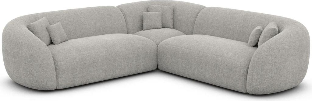 Strukturstoff Ecksofa Gaia Hellgrau