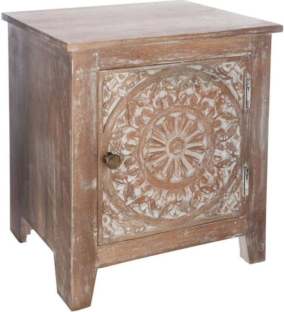 Petit meuble de nuit Shirel bois exotique manguier style bohème chic