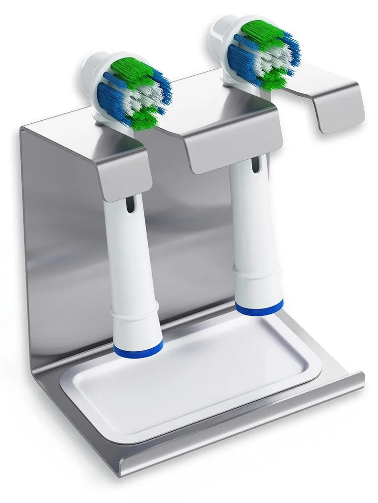 Support de Brosse à Dents Inox Anti-Corrosion avec Bac de Récupération