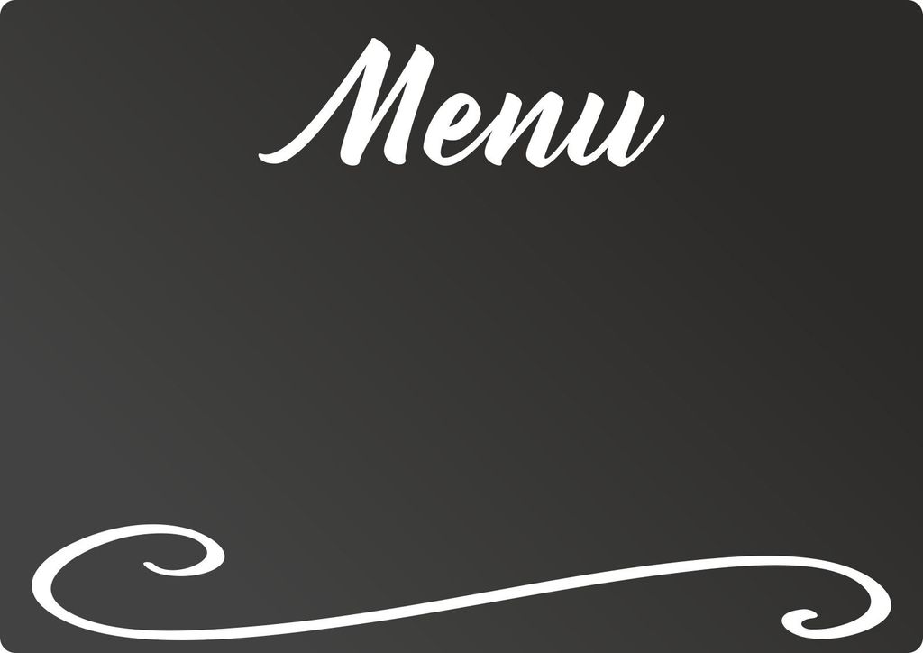 Menu Tafel - waagerecht - Kreidetafel Chalkboard A4 Rückseite selbstklebend