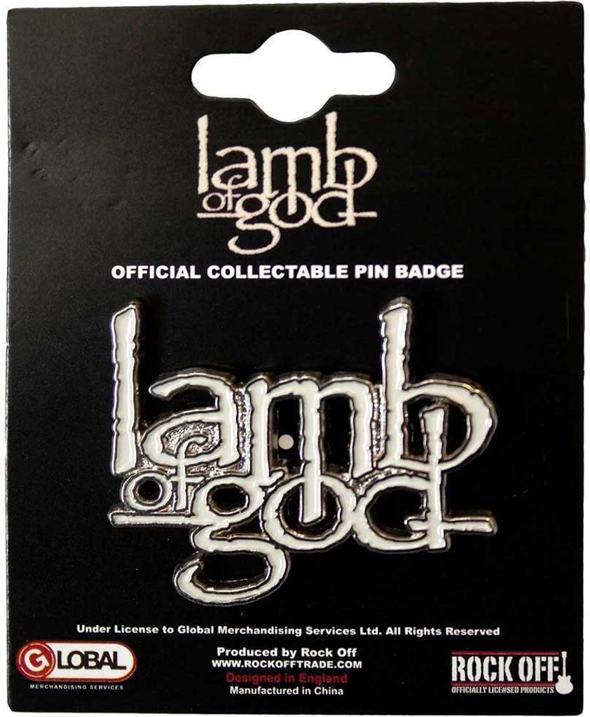 Lamb Of God - Logo - Abzeichen - Zink-Legierung, Emaille RO11190 (Einheitsgröße) (Weiß/Silber)