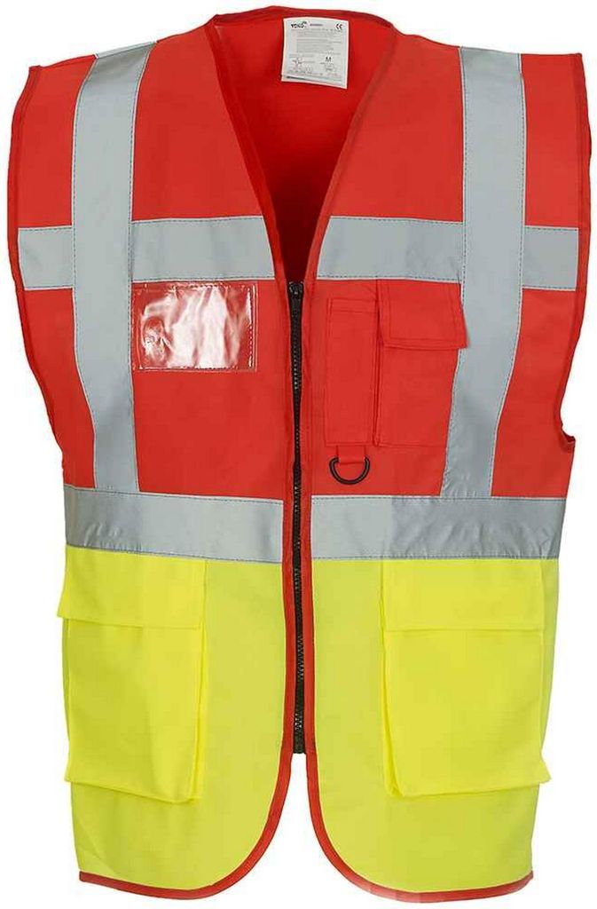 Yoko - "Executive" Weste für Herren/Damen Uni PC5507 (M) (Rot/Gelb)