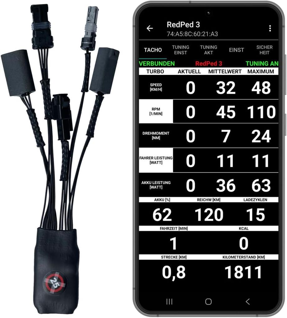 RedPed 3 für Bosch Gen2 bis Gen4 E-Bike Tuning mit App Produktbild 