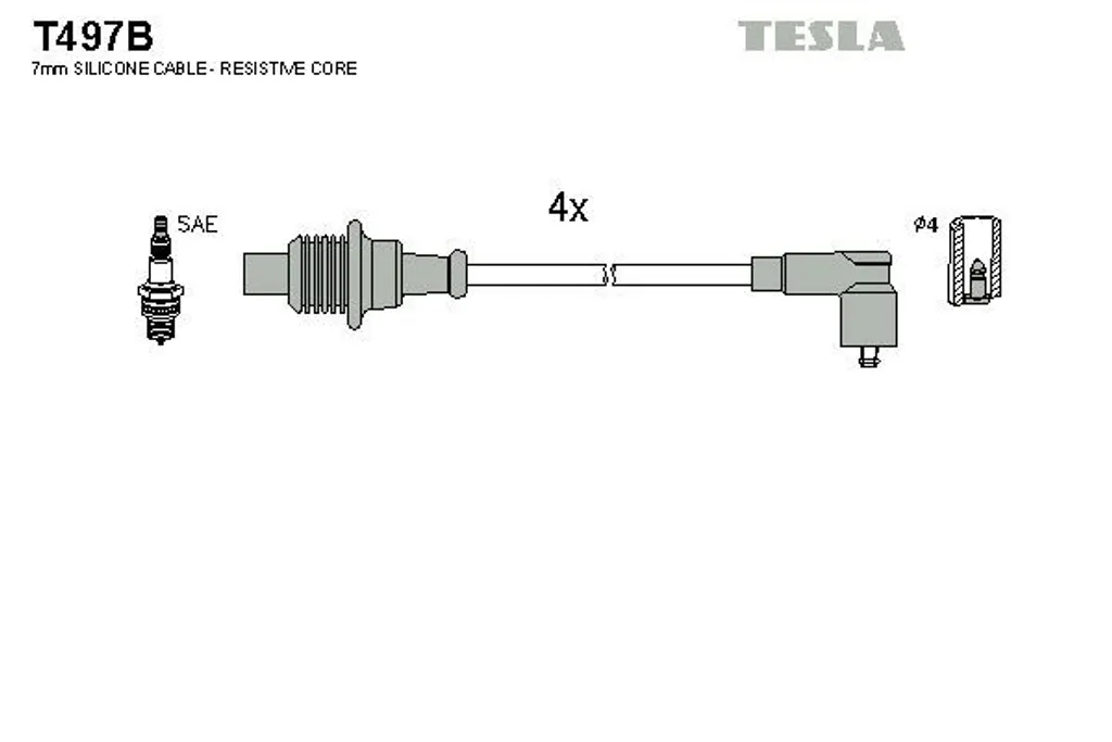 Tesla T497B Set Cavi Accensione per Fiat Ducato 230 244 | Ricambi Qualità