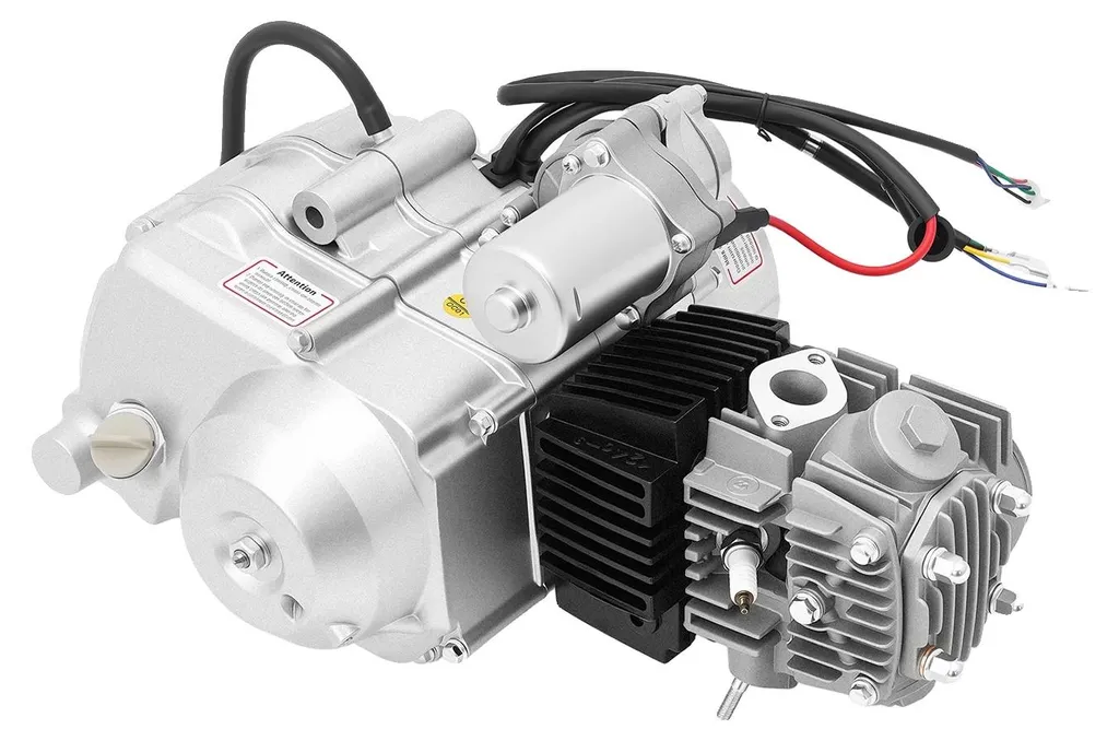 Bloc Moteur Complet 125cc Semi-Auto Argenté pour Remplacement ou Montage DIY