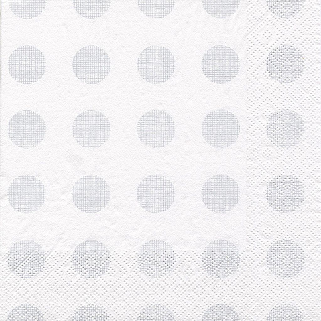 Servietten Papier 33x33cm mit Punkten 20 Stück Weiß / Produktbild 