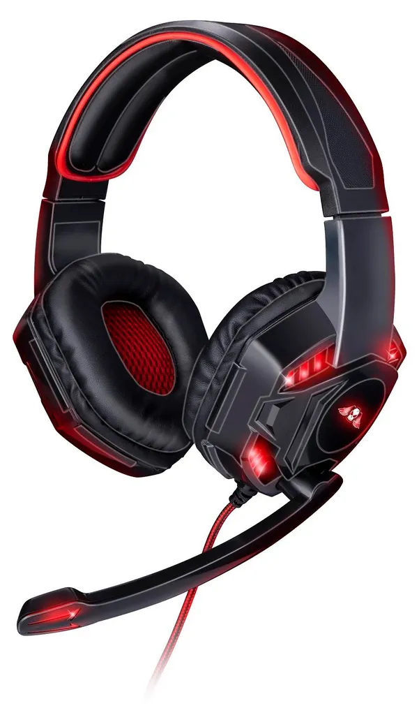 Casque Gamer Supra-auriculaire Grundig No Fear Noir et Rouge avec LED