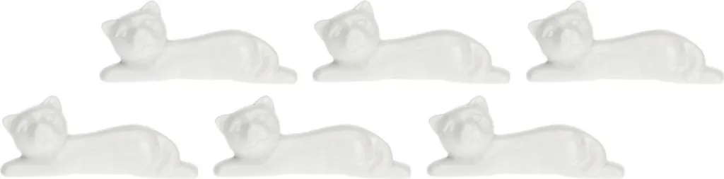 Set 6 Poggia Posate Gatto La Porcellana Bianca | Storia di una Tavola Felice