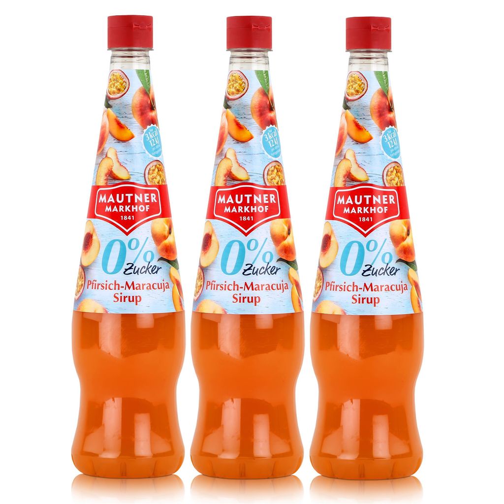 Mautner Getränkesirup Pfirsich-Maracuja 0% Zucker 0,7L - Produktbild 
