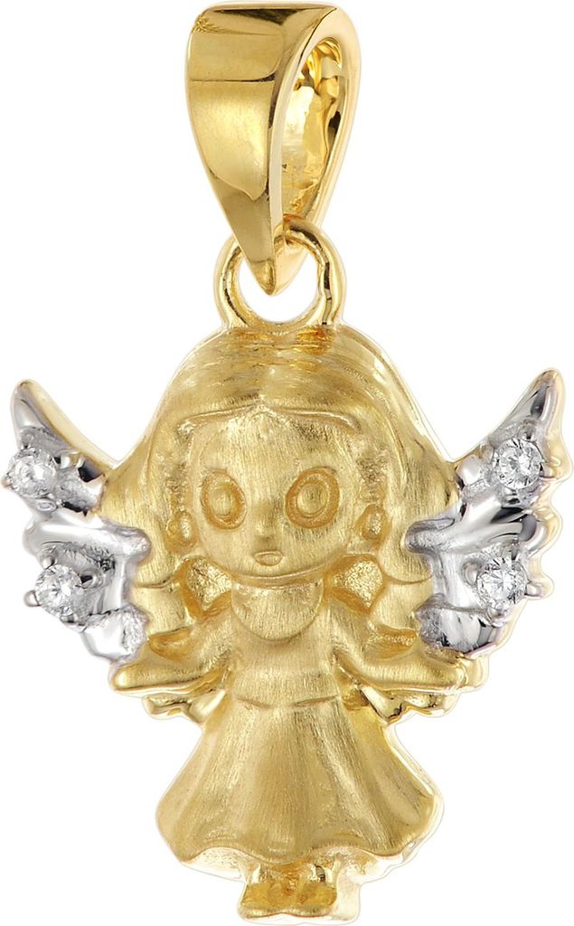 trendor 21310 Engel Anhänger Gold 333 / 8K Schmuck-Anhänger mit Zirkonia
