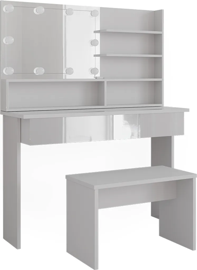 Coiffeuse Vicco Azur 120cm : Fini le Manque de Place et de Lumière pour se Maquiller