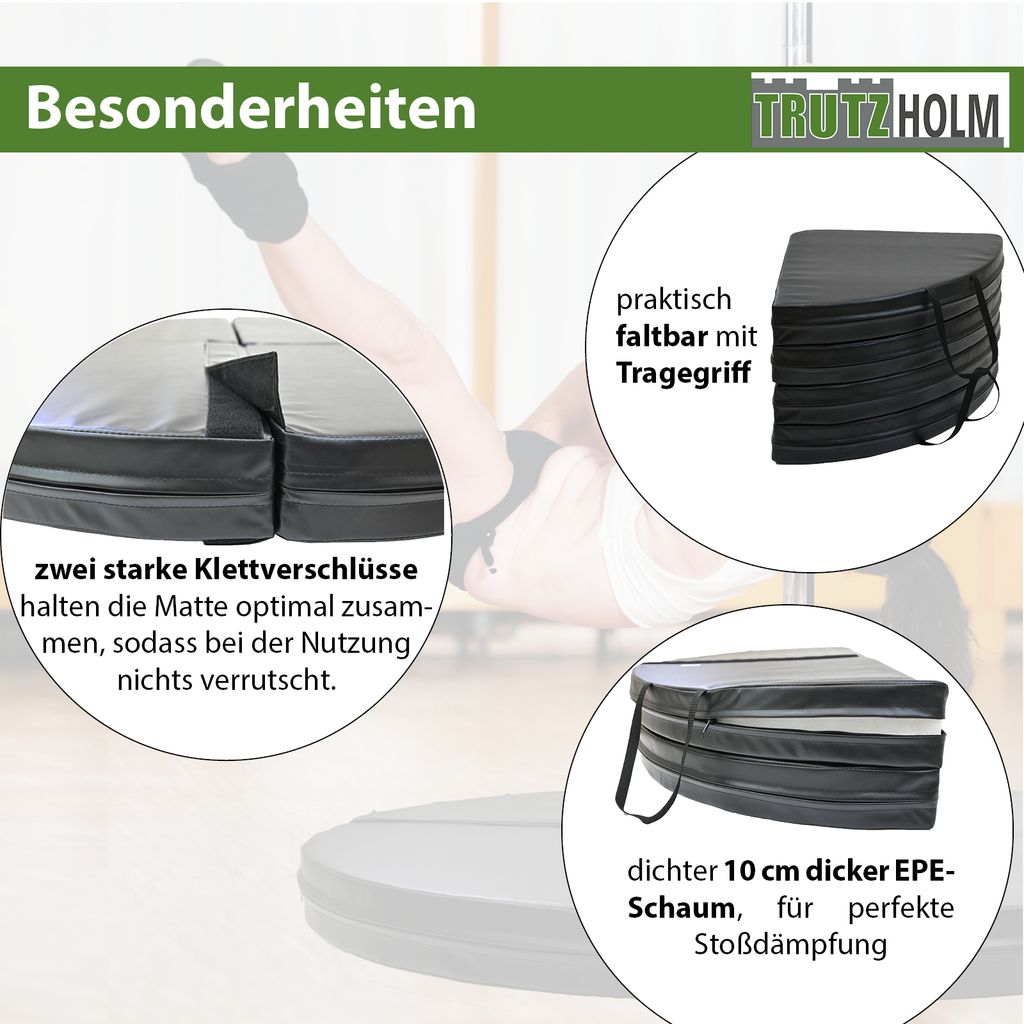 HOMCOM Fitnessmatte 150cm, 5 Cm Dick, Faltbar, Trag Produktbild-Vorschau 3