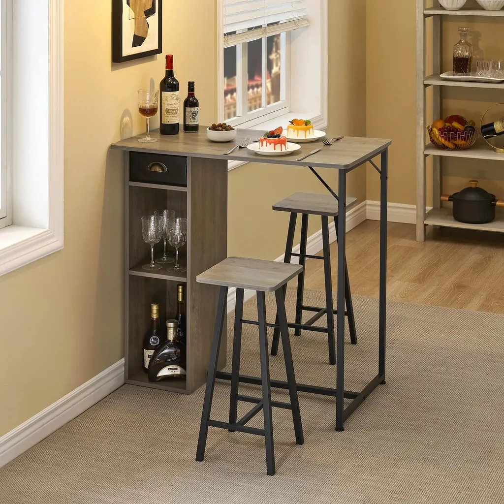 Table de bar robuste avec tabourets : finissez-en avec le manque de place - 8