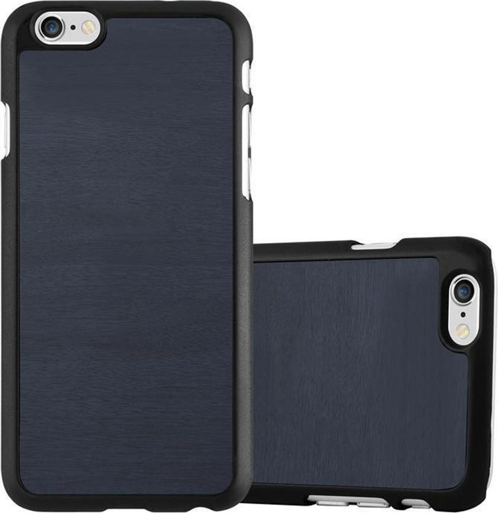 Cadorabo Hülle für Apple iPhone 6 PLUS / 6S PLUS Schutz Hülle in Blau Hard Case Etui Holz Optik Handyhülle