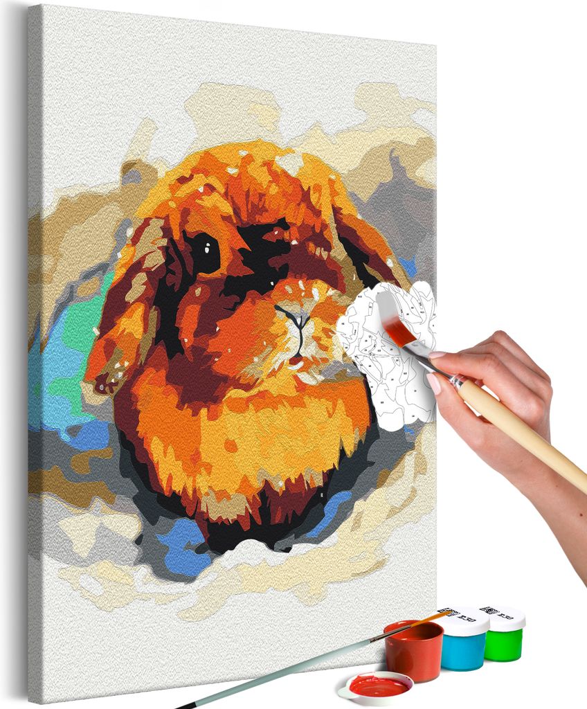 Vlies Malen nach Zahlen - Bunny in the Snow 40x60 cm Für Kinder n-A-1521-d-a