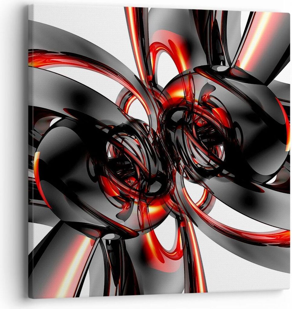Bild auf Leinwand - Leinwandbild - Abstrakt Ring Glas Komposition - 40x40cm - Wand Bild - Wanddeko - Leinwanddruck - Bilder - Kunstdruck - Wanddeko...