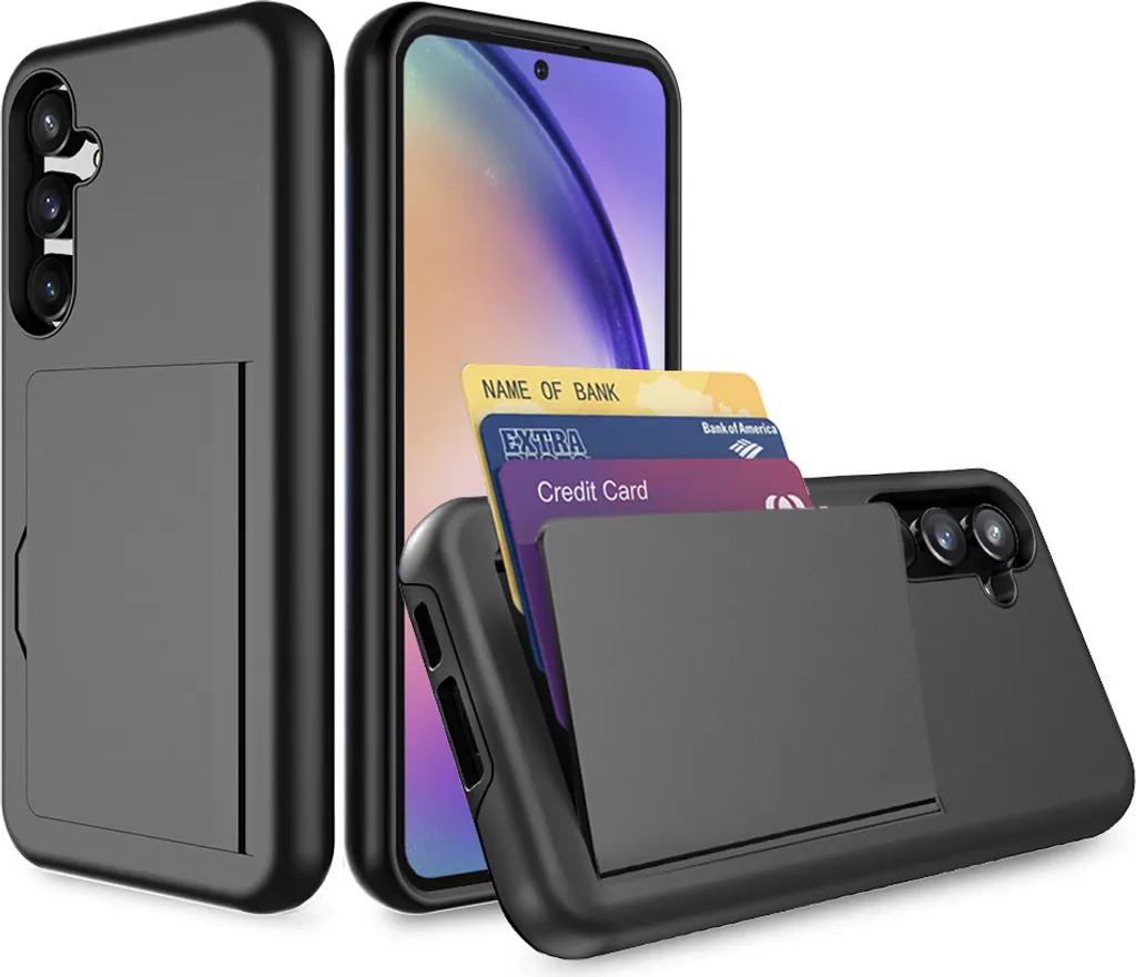 Cover Samsung A54 5G Antiurto Nera - Protezione TPU e Porta Carte