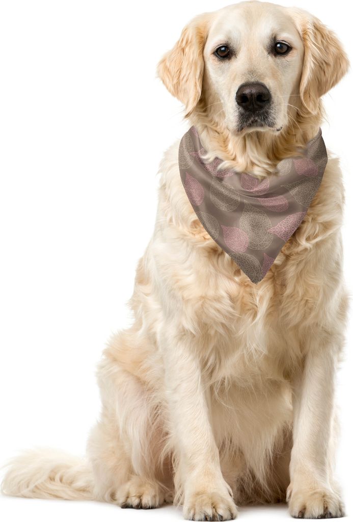 ABAKUHAUS Blätter Haustier Bandana, Waldlaub Motive, 40x40 cm, Pale Pink Umber