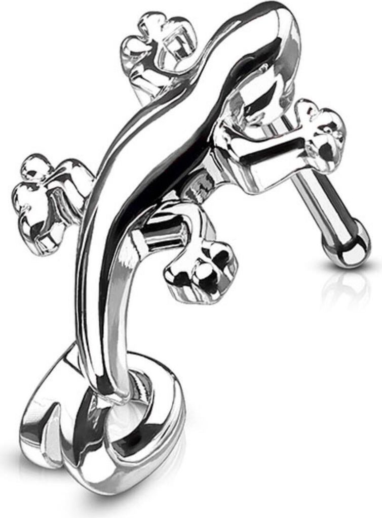 Nasenstecker „Eidechse“: Nasenpiercing Nasenring 316L Silber