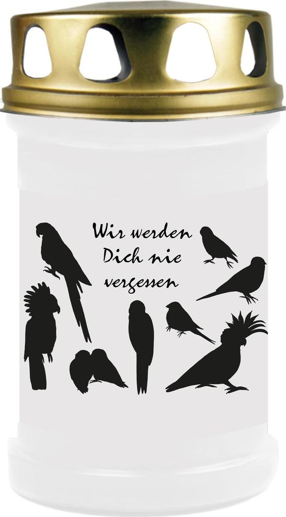 Grabkerze "6er Pack" Gedenkkerze "Haustier" ( ca. 48 Stunden Brenndauer ), mit vers. Motiv
