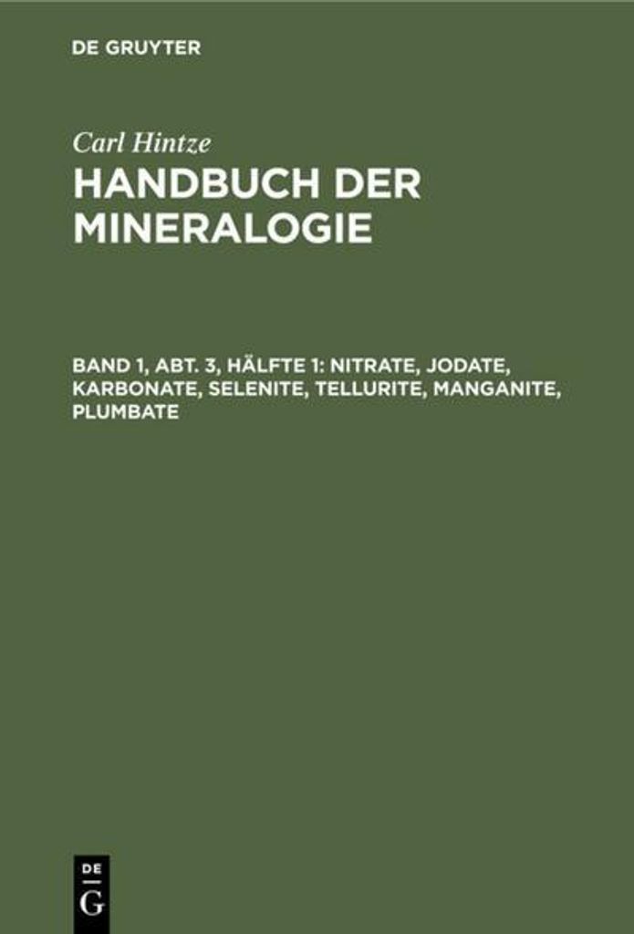 Nitrate, Jodate, Karbonate, Selenite, Tellurite, Manganite, Plumbate