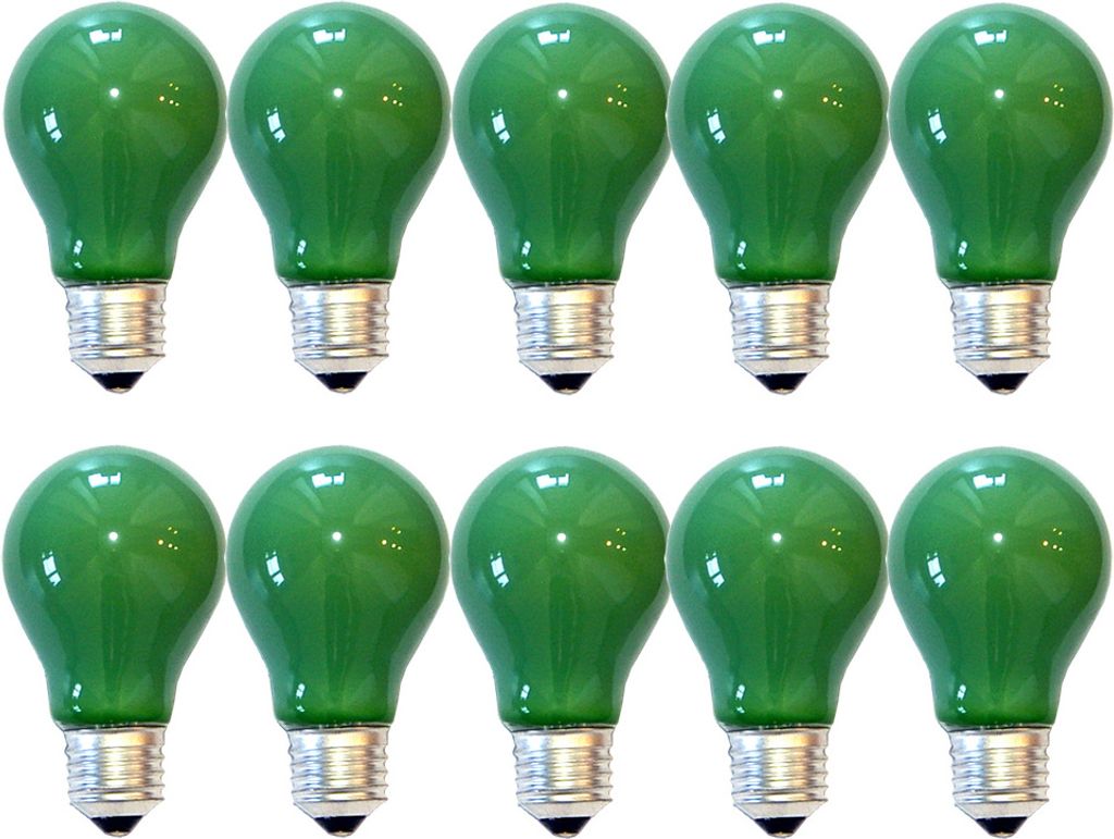 10 x Glühbirne 15W E27 Grün Glühlampe 15 Watt Glühbirnen Produktbild 
