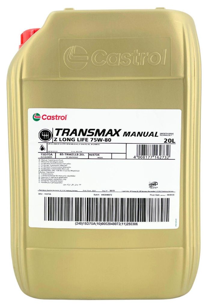 CASTROL TRANSMAX Manual Z Long Life 75W-80 20 L Kanister Motoröl