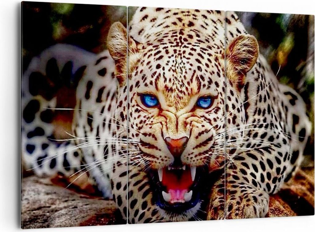 Bild auf Leinwand - Leinwandbild - Panther Tier - 165x110cm - Wand Bild - Wanddeko - Wandbilder - Leinwanddruck - Bilder - Kunstdruck - Wanddekorat...