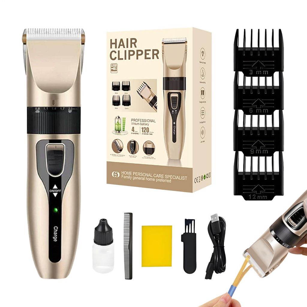 Haarschneider Profi, Keramik Haarschneidemaschine, 4 Grenzkämmen Schermaschine, 5 Feineinstellstufen, Für Herren Haartrimmer Bartschneider.