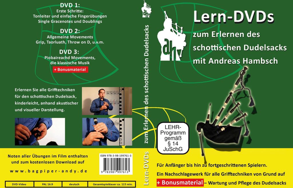 Dudelsack Lern DVDs - Griffweise und Fingertechnik