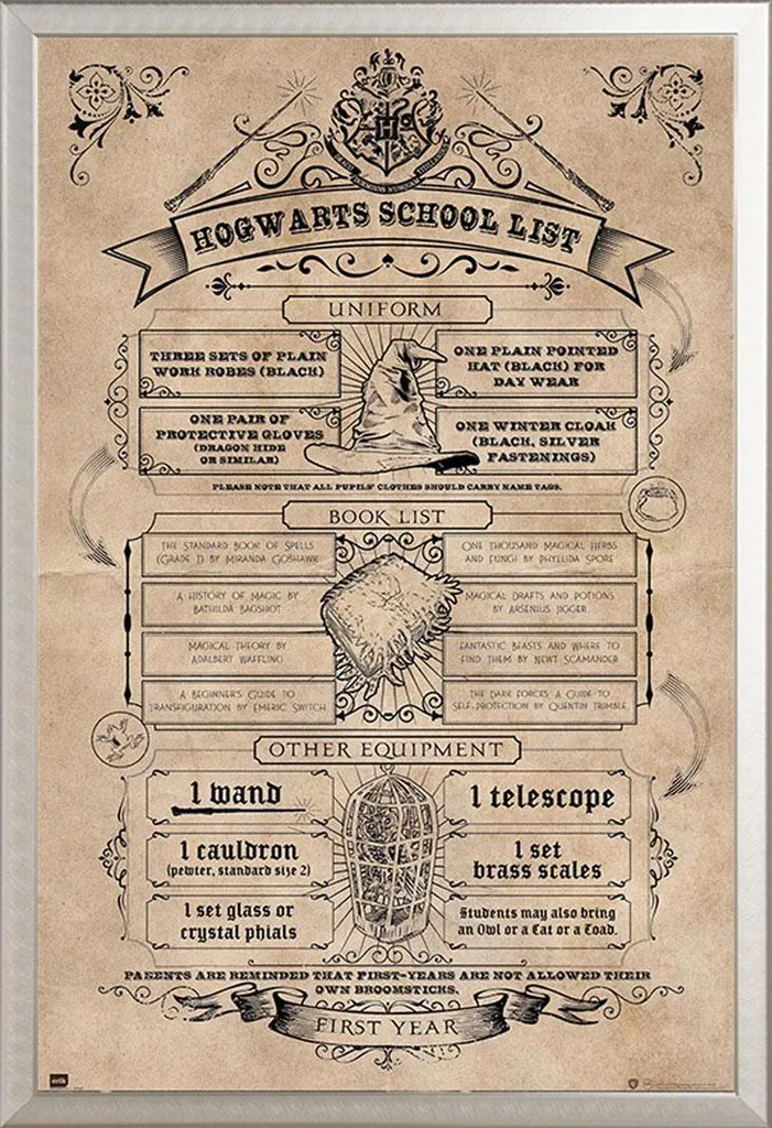 Harry Potter Poster con Cornice di Sicurezza Shinsuke Alluminio Argento