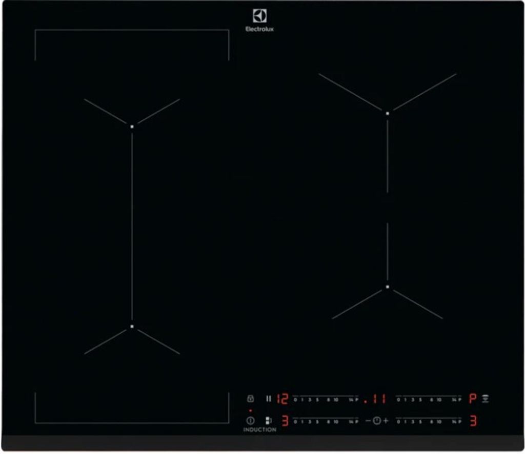 Electrolux CIL63443 Einbau-Induktionskochfeld, 60 cm, 4 Brenner, Schwarz