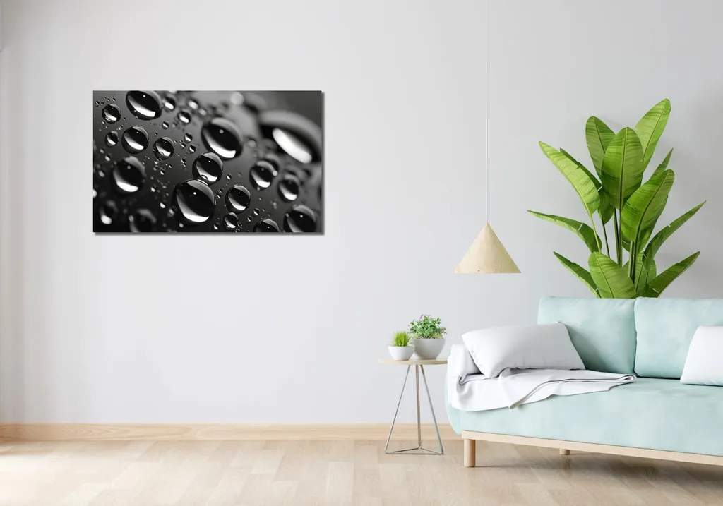 Tableau Image 100 x 60 cm Microcosme Gouttes - Décoration Murale Premium