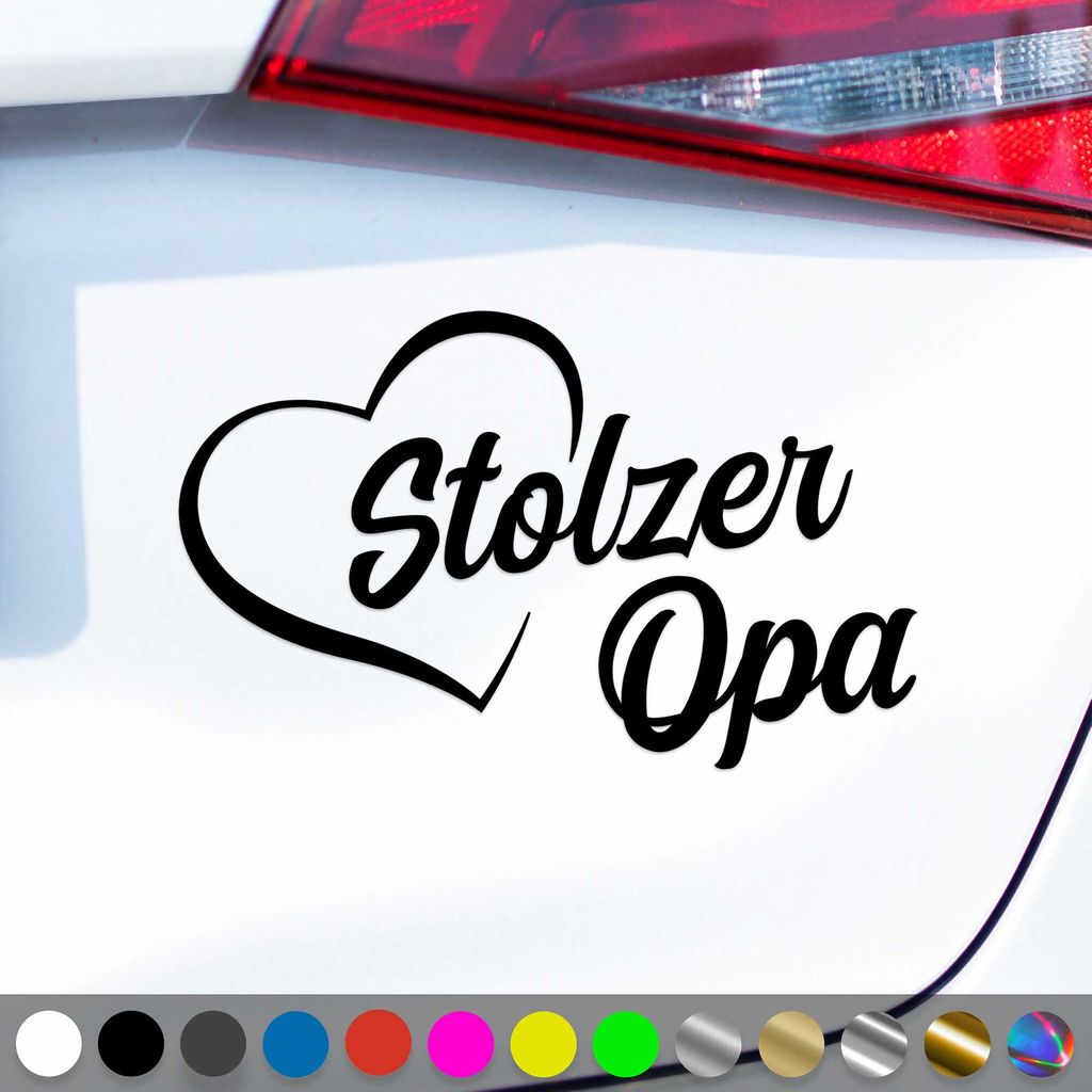 PantherPixel Stolzer Opa Aufkleber Großeltern Enkelkinder Sticker Auto Geschenkidee Farbe Schwarz