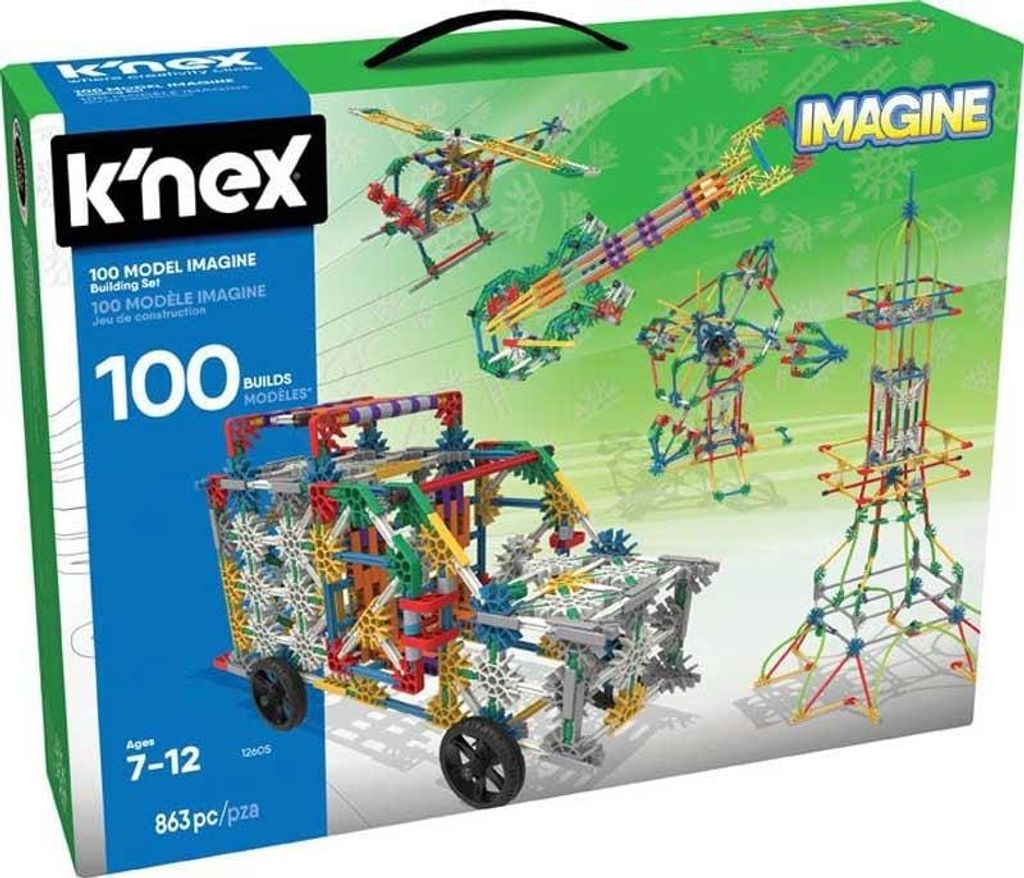 K'nex Konstruktionsspielzeug Bauset 100 Modelle 863-teilig Produktbild 