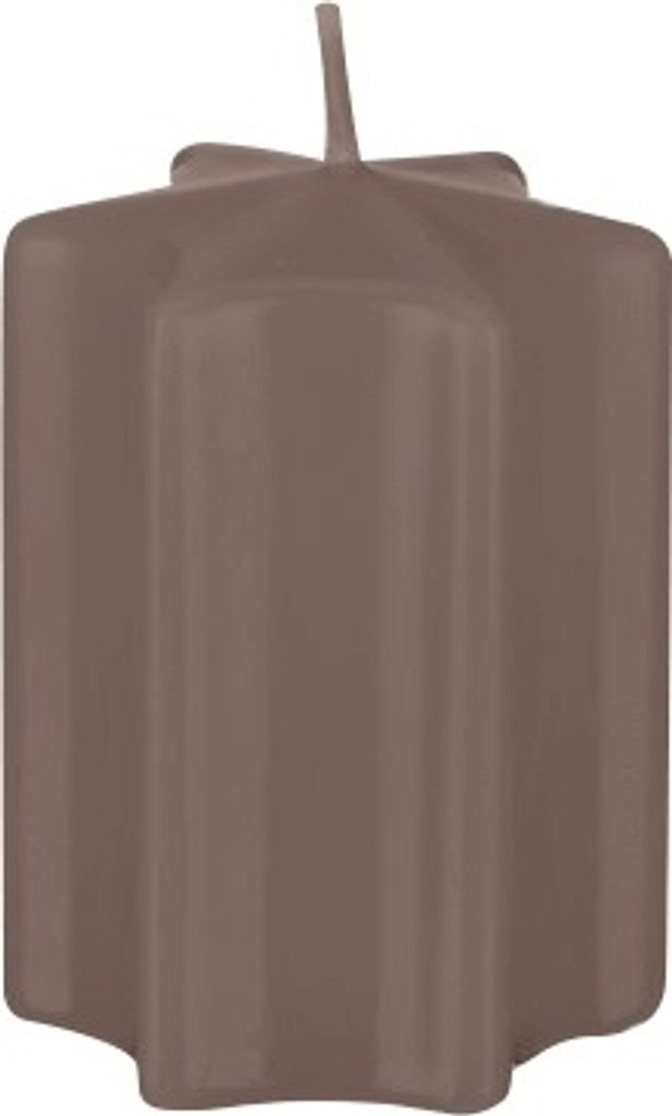 Sternkerzen Mocca 12 x Ø 6 cm, 4 Stück, Adventskerzen, Weihnachtskerzen